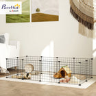 PawHut - Parc pour cochons d’Inde 14 po H 12 panneaux, avec porte-S’assemble en quelques minutes sans outils, vous faisant gagner du temps 