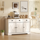 HOMCOM - Buffet de style ferme 46,5 po avec portes de grange et rangement - blanc-Trois tiroirs gardent les petits objets organisés et à portée de main