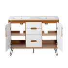 Modway - Energize Double évier 48" Vanette de salle de bain - Blanc cerise-Matchs non inclus