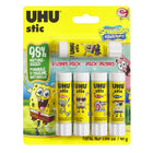 UHU - Bâtons de colle Bob l’éponge - 8,2 g - paquet de 5 - Assortie-Collectionnez-les tous! Chaque ensemble de 5 comprend un assortiment surprise de personnages