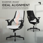 Sharper Image - Fauteuil de bureau ergonomique C2 Axis - Blanc/Noir-Positions de hauteur des bras multiples pour une posture naturelle, engagée et confortable