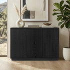 Hudson&Canal - Table buffet Alston 48" L - Grain noir-Construit en bois d'ingénierie de haute qualité dans une finition à grain noir fabriquée à la main
