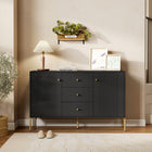 HOMCOM - Buffet moderne 47,2 po L avec rangement - noir-Comprend un kit anti-basculement pour le fixer au mur et assurer la sécurité de la famille 