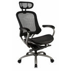 TygerClaw – Fauteuil de bureau à dossier élevé aéré et appui-tête, 26 x 16,1 x 30,7 po, noir-Filet noir et appui-tête ajustable