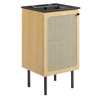 Modway - Chaucer 18" Vanette de salle de bain - Noir de chêne-MDF et panneau de particules