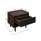 Manhattan Comfort - Table de nuit Duane 20,23" style mid-century moderne - brun foncé et noir-Conception sans mains
