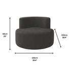 Exform - Canapé une place Aubrey - Noir-Confort : Mousse compressible moelleuse + coton aérobique doux + finition velours confortable