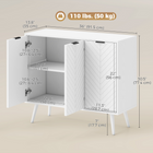 HOMCOM - Buffet moderne 36 po avec portes de rangement - blanc-Peut être utilisé comme meuble bar à café, desserte de salle à manger ou meuble TV 