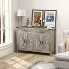 HOMCOM - Buffet 47,2 po L - gris-Espace de rangement spacieux avec deux tiroirs et deux armoires pour ranger les articles de cuisine 