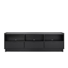 Prepac - Meuble de rangement pour téléviseur Simply Modern 70,25 po avec 3 tablettes et 3 tiroirs - Noir-Fonctionnel Et Élégant: L'armoire de rangement de chambre présente un design moderne avec des lignes épurées et des poignées de tiroir en métal, le tout dans une finition noire brillante