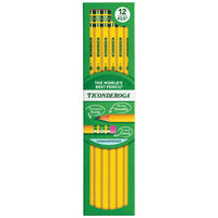 Ticonderoga - Crayons de bois - Moyen - #2,5 F - Jaune - Paquet de 12-Crayon en bois non affûté
