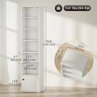 HOMCOM - Bibliothèque 7 niveaux avec étagère réglable et armoire - blanc-Fabriquée en MDF fiable avec une finition mélaminée, supportant une capacité totale allant jusqu’à 141 lb 