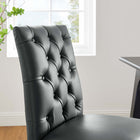 Modway - Duchess Bouton touffé Cuir végane Chaise à manger - Gris-Rembourrage en mousse dense