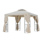Outsunny - Abri de jardin gazebo pour patio extérieur 10 pi l x 10 pi L - crème blanc-Construit avec un cadre en métal résistant à la rouille recouvert d'une toile résistante aux UV