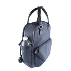 Seven Days - Sac à Dos Pour Ordinateur Portable Jusqu'à 15.6 po avec RFID - Marine-2 poignées supérieures renforcées végane avec fermeture à bouton-pression
