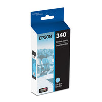 Epson - Cartouche d'encre 340 Claria Photo HD - Capacité standard - Cyan clair-Le système d’impression Epson est particulièrement conçu pour être utilisé avec les encres d’origine Epson. L’utilisation d’encres non authentiques peut entraîner des dommages qui ne sont pas couverts par la garantie limitée de l’imprimante. 