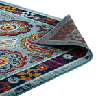 Modway - Entourage Treillis marocain floral vieilli d’Odile Tapis de comédie 8 pi l x 10 pi L - Bleu, Rouge, Orange, Jaune-8