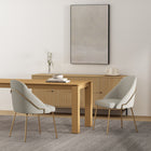 Manhattan Comfort - Lot de 2 chaises de salle à manger modernes Gracie 61,5 cm en similicuir, coloris pierre et or-Caractéristiques du cadre et des pieds Choix entre acier noir entièrement soudé ou acier inoxydable doré