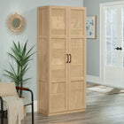 Sauder - Meuble de rangement - Frêne Harmony-Détails décoratifs: Les portes avec charnières à fermeture douce présentent des inserts décoratifs en rotin