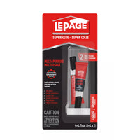 LePage - Super Colle Liquide Multi Usage - 2 ml - Transparent - Paquet de 2-Une Performance Supérieure : Super colle qui agit plus rapidement et adhère mieux sur plus de surfaces que les colles ordinaires