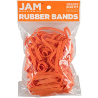 JAM Paper - Élastiques durables - taille 64 - orange - Paquet de 100-Couleur : Orange | Élastiques élastiques colourés