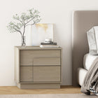 Manhattan Comfort - Table de nuit moderne Horizon 21,7" - Chêne blanchi-Comprend 2 tiroirs à ouverture par pression à extension totale pour répondre aux besoins de rangement de chevet