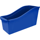 Storex - Grand bac à livres, bleu, paquet de 6-Les côtés des bacs se connectent ensemble pour un stockage en toute sécurité.