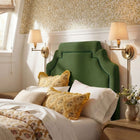 Modway - Magnolia Cuir végane Tête de lit - Vert mousse-Tuyauterie de contraste