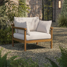 Modway - Eleni Terrasse extérieure Bois de teck Fauteuil - Voile-Siège à lattes