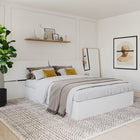 Nexera - Tête de lit Queen panoramique, Blanc-Meubles conçus et produits au Canada à partir de panneaux de particules et de MDF certifiés CARB II/FSC.  Item expédié en 24-48 heures après réception de la commande.  Assemblage requis