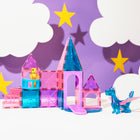 Magna-Tiles - Ensemble de construction magnétique Castle de 25 pièces-Développement: Il encourage les enfants à apprendre en jouant, en explorant la relation de cause à effet et d'autres principes logiques, tout en favorisant le développement de la coordination œil-main et de la motricité fine. 