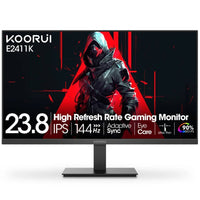 KOORUI - Moniteur LED 24" 16:9 FHD 144 Hz 1 ms - E2411K-Doté d’une dalle IPS, d’une couverture de couleur sRGB de 99 % et d’une couverture des couleurs NTSC de 72 %. Les grands angles de vision et la reproduction précise des couleurs le rendent idéal pour les jeux, la création de contenu et la consommation de médias