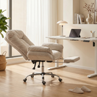 HOMCOM - Chaise de bureau Criss Cross avec repose-pieds et assise large - gris clair-Hauteur d’assise réglable pour s’aligner avec différents bureaux