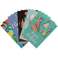 Jam Paper - Cartes d'anniversaire, Assortiment Fête d'anniversaire, Paquet de 10-Conception : Assortiment Birthday Bash