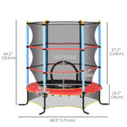Qaba - Trampoline pour enfants avec filet de protection - 175 cm de diamètre - Multicolore-Conception élastique sans ressort avec une élasticité élevée, beaucoup plus sûre pour les enfants que les ressorts métalliques 