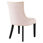 Modway - Marquis Performance Velvet Chaises de salle à manger Ensemble de 2 - Rose-Assemblée requise