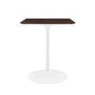 Modway - Lippa 24 po Carré Table à manger, Noyer cerisier blanc-Placage de bois