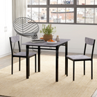 HOMCOM - Ensemble de salle à manger 3 pièces avec table pliante à abattant - gris clair-Une table à manger avec des bords arrondis fait bonne impression dans votre pièce