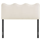 Modway - Athena Velours de performance résistant aux taches Tête de lit pleine grandeur, Albâtre-Quatre positions de montage ajustables