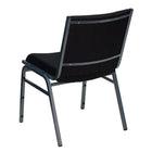 Flash Furniture – Chaise empilable noire à motifs robustes à revêtement Hercules rembourrée de 3 po-S'empile jusqu'à 12 chaises de hauteur