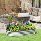 Outsunny - jardinière surélevée - 5 pi x 3 pi x 1 pi - argent-Le tuteur en métal soutient la croissance des plantes et stabilise les espèces plus hautes 