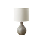 Monarch Specialties - Luminaire - 17 po H Lampe De Table - Céramique Gris - Abat-Jour Ivoire / Crème - Contemporain-Cette lampe de table de 17 pouces de haut est dotée d'une base chic en céramique grise lustrée en forme de goutte d'eau avec un design nervuré texturé, parfaitement complétée par un abat-jour en tissu ivoire, ajoutant une touche de mode à votre salon, votre chambre ou votre bureau