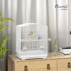 PawHut - Cage à oiseaux petite 23 po H avec poignée - blanc-Une grande porte et cinq petites portes pour un accès pratique à l'intérieur 