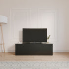Nexera - Trelisse Meuble Tele 3 portes Noir 60 pouce-Meubles conçus et produits au Canada à partir de panneaux de particules et de MDF certifiés CARB II/FSC. 