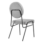 Modway - Craft Tissu rembourré Fauteuils d’accompagnement à manger Ensemble de 2 - Noir Gris clair-9