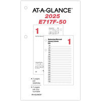 AT-A-GLANCE - Recharge de calendrier de bureau quotidien 2025 2 pages par jour - 6 po H x 3 1/2 po l - bilingue-Format des pages : 6 po H x 3 1/2 po l