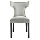 Modway - Curve Performance Velvet Chaises de salle à manger Ensemble de 2 - Gris clair-8