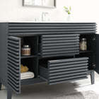 Modway - Render 48" Vanité de salle de bain à un seul lavabo - Gris blanc-MDF et panneau de particules