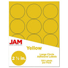 JAM Paper - Sceaux autocollants ronds, 2,5 po de diamètre, jaune, 120/paquet (147628582)-Étiquettes circulaires jaune solaire