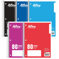 Hilroy – Cahier de notes à 1 sujet, 10 1/2 po x 8 po, 80 pages - couleurs variées-Bon rapport qualité-prix pour le bureau ou la salle de classe